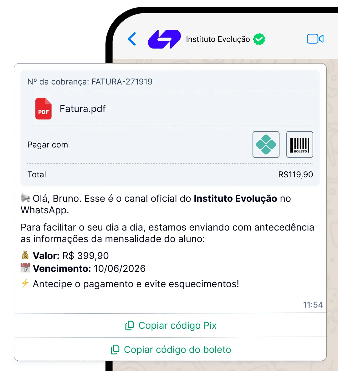 Antes do vencimento