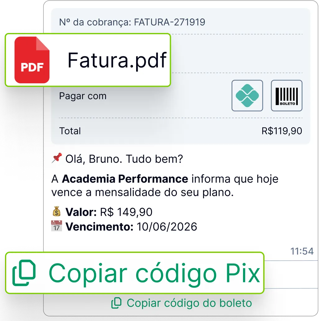 Automatize a cobrança de mensalidades da sua academia pelo WhatsApp