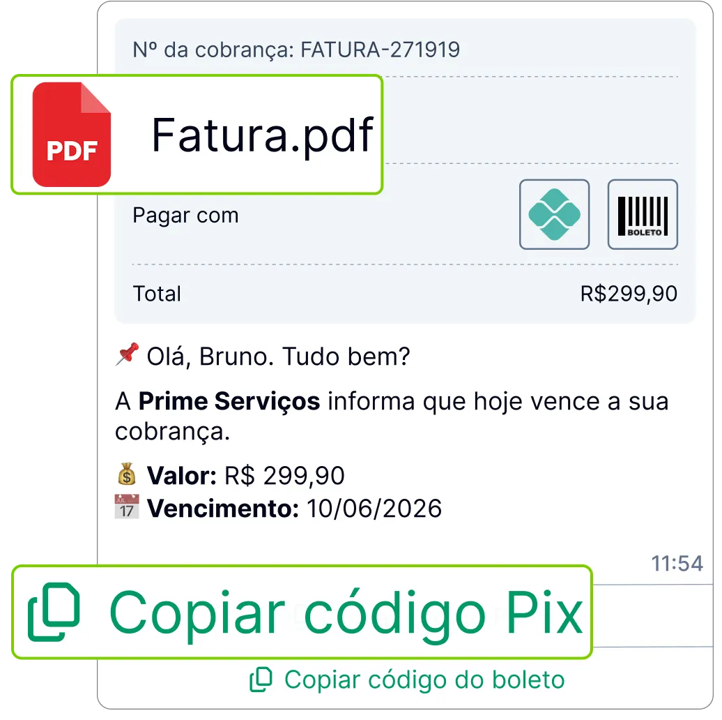 Exemplo de mensagem personalizada